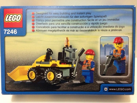 Lego City 7246 Mini Digger- back